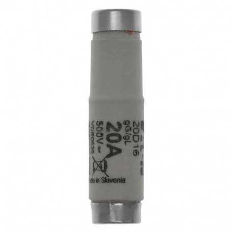 FUSE-D1 20A T GL/GG 500VAC E16 - FUSE-D1 20A T GL/GG 500VAC E16 20D16 EATON ELECTRIC Fuse-link, LV, 20 A, AC 500 V, D1, gL/gG, IEC, time-delay