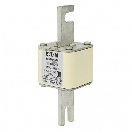FUSE 900A 550V 1TN/110 AR - FUSE 900A 550V 1TN/110 AR 170M4219 EATON ELECTRIC Fuse-link, high speed, 900 A, AC 690 V, DIN 1, 53 x 66 x 1..