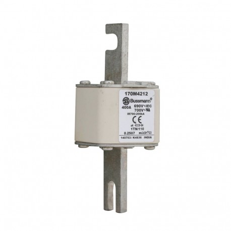 FUSE 400A 690V 1TN/110 AR UC - FUSE 400A 690V 1TN/110 AR UC 170M4212 EATON ELECTRIC Fuse-link, high speed, 400 A, AC 690 V, DIN 1, 53 x 66 ..