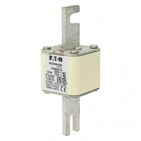 FUSE 630A 690V 1TN/110 AR UC - FUSE 630A 690V 1TN/110 AR UC 170M4216 EATON ELECTRIC Fuse-link, high speed, 630 A, AC 690 V, DIN 1, 53 x 66 ..