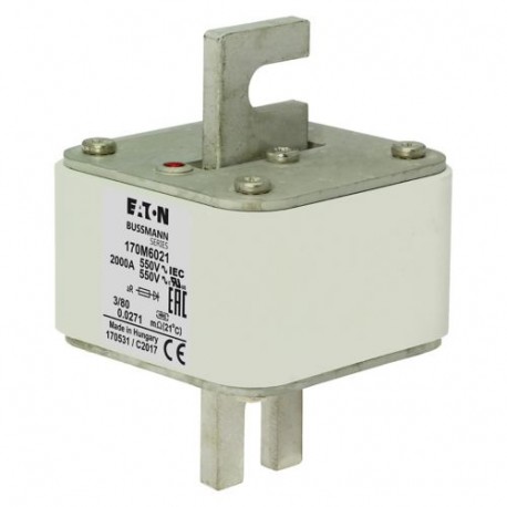 FUSE 750A 1500V 3BKN/110 AR - FUSE 750A 1500V 3BKN/110 AR 170M6024 EATON ELECTRIC Fuse-link, high speed, 750 A, AC 1500 V, size 3, 74 x 96..