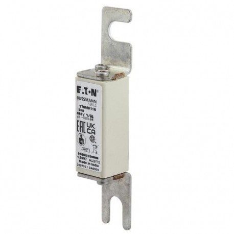 FUSE 80A 660V 0000U/80 AR UR - FUSE 80A 660V 0000U/80 AR UR 170M0116 EATON ELECTRIC Fuse-link, high speed, 80 A, AC 660 V, size 0000, 18 x ..