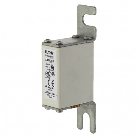 FUSE 80A 690V 000U/80 AR UC - FUSE 80A 690V 000U/80 AR UC 170M1316 EATON ELECTRIC Fuse-link, high speed, 80 A, AC 690 V, DIN 000, 21 x 40 ..