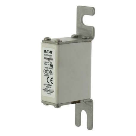 FUSE 50A 690V 000U/80 GR UC - FUSE 50A 690V 000U/80 GR UC 170M1314 EATON ELECTRIC Fuse-link, high speed, 50 A, AC 690 V, DIN 000, 21 x 40 ..