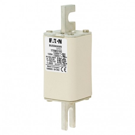 FUSE 125A 1250V 1*TN/110 AR CU - FUSE 125A 1250V 1*TN/110 AR CU 170M3192 EATON ELECTRIC Fuse-link, high speed, 125 A, AC 1250 V, compact size..