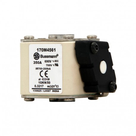FUSE 350A 690V 1GKN/50 AR UC - FUSE 350A 690V 1GKN/50 AR UC 170M4561 EATON ELECTRIC Fuse-link, high speed, 350 A, AC 690 V, size 1, 53 x 69..