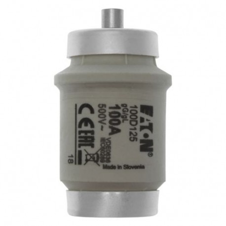 FUSE-D4 100A T GL/GG 500VAC - FUSE-D4 100A T GL/GG 500VAC 100D125 EATON ELECTRIC Fuse-link, LV, 100 A, AC 500 V, D4, gL/gG, IEC, time-delay