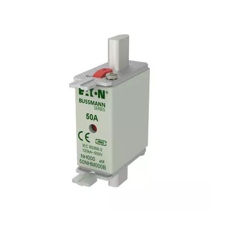 NH FUSE 50AMP 500V aM SIZE 000 - NH FUSE 50AMP 500V aM SIZE 000 50NHM000B EATON ELECTRIC Fuse-link, high speed, 75 A, AC 660 V, size 000, 24 ..