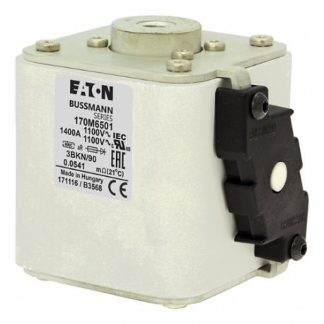 FUSE 2000A 600V 3SBKN/90 AR - FUSE 2000A 600V 3SBKN/90 AR 170M6131 EATON ELECTRIC Fuse-link, high speed, 2000 A, AC 600 V, size 3, 74 x 92..