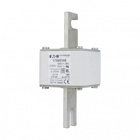 FUSE 1000A 690V 2/110 AR UC - FUSE 1000A 690V 2/110 AR UC 170M5166 EATON ELECTRIC Fuse-link, high speed, 1000 A, AC 690 V, DIN 2, 61 x 61 ..