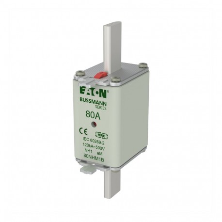 NH FUSE SIZE 1 AM 80A 500V - NH FUSE SIZE 1 AM 80A 500V 80NHM1B EATON ELECTRIC Fuse-link, LV, 100 A, AC 500 V, NH00, aM, IEC, dual indica..