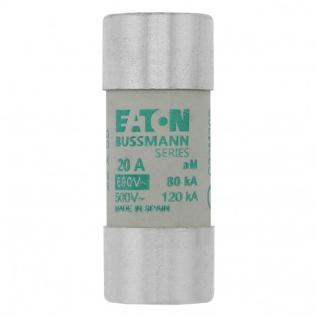 C22M20S - C22M20S EATON ELECTRIC Fuse-link, LV, 20 A, AC 690 V, 22 x 58 mm, aM, IEC, with striker