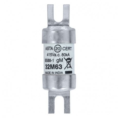 32M63 415V AC BS88 FUSE - 32M63 415V AC BS88 FUSE NITD32M63 EATON ELECTRIC Utility fuse-link, low voltage, 50 A, AC 415 V, BS88/J, 31 ..