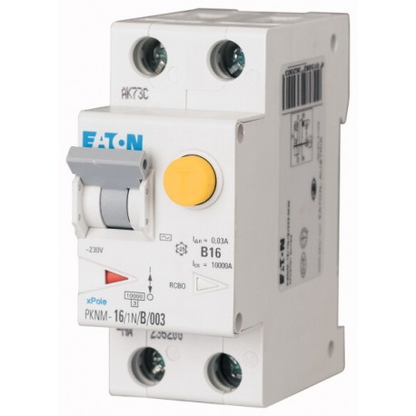 PKNM-16/1N/C/003-110VAC - PKNM-16/1N/C/003-110VAC 286385 EATON ELECTRIC RCD/MCB, 16A, 30mA, miniature circuit-breaker trip curve C, 1p..