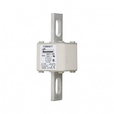 FUSE 700A 690V 1FU/90 AR UC - FUSE 700A 690V 1FU/90 AR UC 170M4617 EATON ELECTRIC Fuse-link, high speed, 700 A, AC 690 V, size 1, 53 x 69 ..