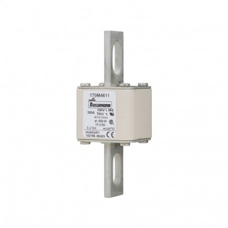 FUSE 350A 690V 1FU/90 AR UC - FUSE 350A 690V 1FU/90 AR UC 170M4611 EATON ELECTRIC Fuse-link, high speed, 350 A, AC 690 V, size 1, 53 x 69 ..
