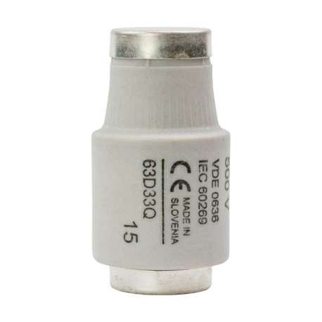 FUSE 63A DIII/E33 500VAC - FUSE 63A DIII/E33 500VAC 63D33Q EATON ELECTRIC Fuse-link, low voltage, 63 A, AC 500 V, D3, 27 x 16 mm, gR, I..