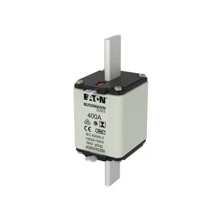 NH FUSE 400A 500V GL/GG SIZE 2 - NH FUSE 400A 500V GL/GG SIZE 2 400NHG2BI EATON ELECTRIC Fuse-link, LV, 400 A, AC 500 V, NH2, gL/gG, IEC, dua..