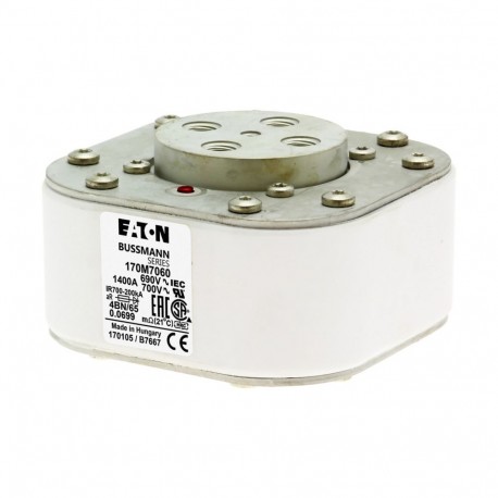 FUSE 1400A 690V 4BN/65 AR UC - FUSE 1400A 690V 4BN/65 AR UC 170M7060 EATON ELECTRIC Fuse-link, high speed, 1400 A, AC 690 V, size 4, 67 x 1..