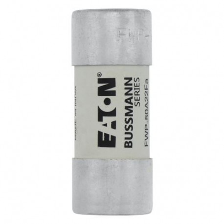 50AMP 700V ac 22 X 58MM FERRULE - 50AMP 700V ac 22 X 58MM FERRULE FWP-50A22F EATON ELECTRIC Fuse-link, high speed, 100 A, AC 700 V, 22 x 58 mm..