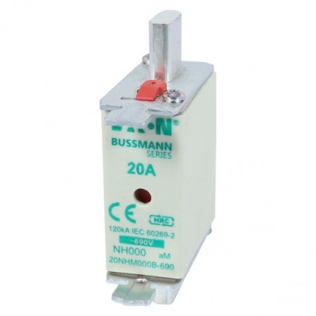 NH FUSE 20AMP 690V aM SIZE 000 - NH FUSE 20AMP 690V aM SIZE 000 20NHM000B-690 EATON ELECTRIC Fuse-link, high speed, 125 A, AC 690 V, size 000..