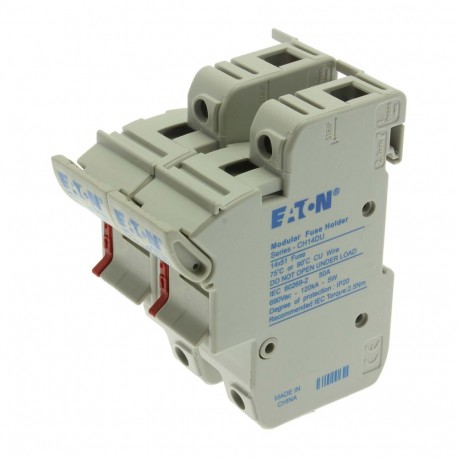 2P 14x51 Fuse Holder - 2P 14x51 Fuse Holder CH142DU EATON ELECTRIC Fuse-holder, low voltage, 50 A, AC 690 V, 14 x 51 mm, 2P, IEC