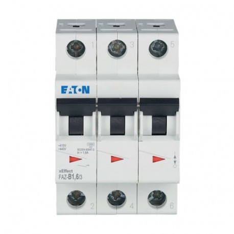 FAZ-B1,6/3 - FAZ-B1,6/3 278834 Y7-278834 EATON ELECTRIC Miniature circuit breaker (MCB), 1.6A, 3p, type B characteristic