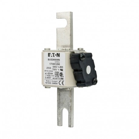 FUSE 250A 690V 1*KN/110 AR UC - FUSE 250A 690V 1*KN/110 AR UC 170M3266 EATON ELECTRIC Fuse-link, high speed, 250 A, AC 690 V, compact DIN 1,..