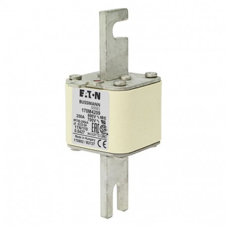 FUSE 250A 690V 1TN/110 AR UC - FUSE 250A 690V 1TN/110 AR UC 170M4209 EATON ELECTRIC Fuse-link, high speed, 250 A, AC 690 V, DIN 1, 53 x 66 ..