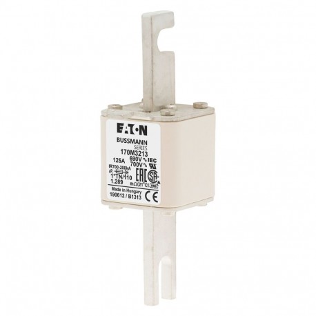 FUSE 125A 690V 1*TN/110 AR UC - FUSE 125A 690V 1*TN/110 AR UC 170M3213 EATON ELECTRIC Fuse-link, high speed, 125 A, AC 690 V, compact DIN 1,..