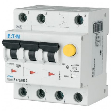 FRBMM-C6/3/003-A - FRBMM-C6/3/003-A 170737 Y7-170737 EATON ELECTRIC RCD/MCB comb. switch, 6A, 30mA, miniature circuit-breaker t..