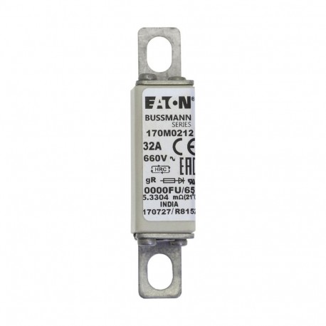 FUSE 32A 660V 0000FU/65 GR UR - FUSE 32A 660V 0000FU/65 GR UR 170M0212 EATON ELECTRIC Fuse-link, high speed, 32 A, AC 660 V, size 0000, 18 x..