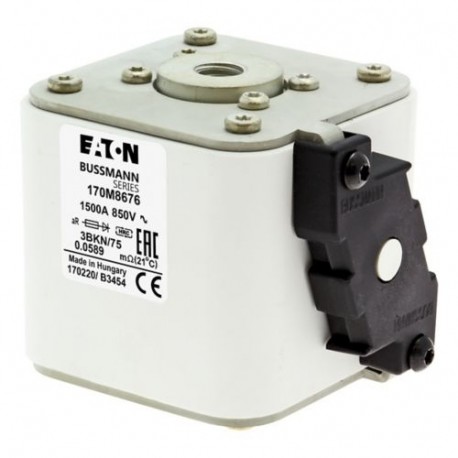 FUSE 1500A 850V 3BKN/75 AR - FUSE 1500A 850V 3BKN/75 AR 170M8676 EATON ELECTRIC Fuse-link, high speed, 1500 A, AC 850 V, size 3, 76 x 92 ..