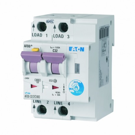 AFDD-32/2/B/003-LI/A - AFDD-32/2/B/003-LI/A 187232 Y7-187232 EATON ELECTRIC Switch fault electric arc, 2-pole, B32A, 30mA, type LI/A