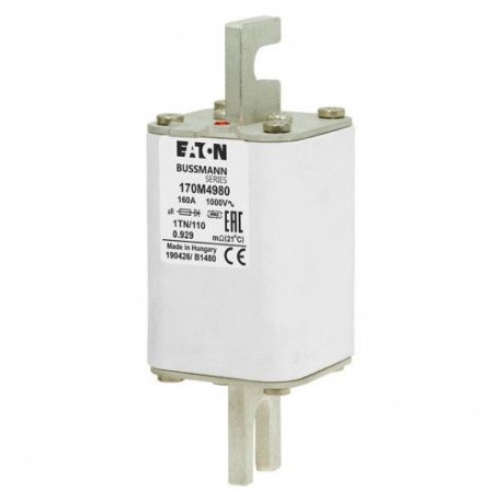 FUSE 160A 1000V 1TN/110 AR - FUSE 160A 1000V 1TN/110 AR 170M4980 EATON ELECTRIC Fuse-link, high speed, 160 A, AC 1000 V, DIN 1, 51 x 69 x..