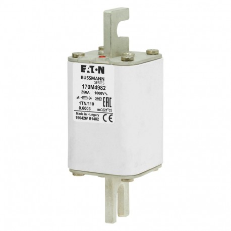 FUSE 250A 1000V 1TN/110 AR - FUSE 250A 1000V 1TN/110 AR 170M4982 EATON ELECTRIC Fuse-link, high speed, 250 A, AC 1000 V, DIN 1, 51 x 69 x..