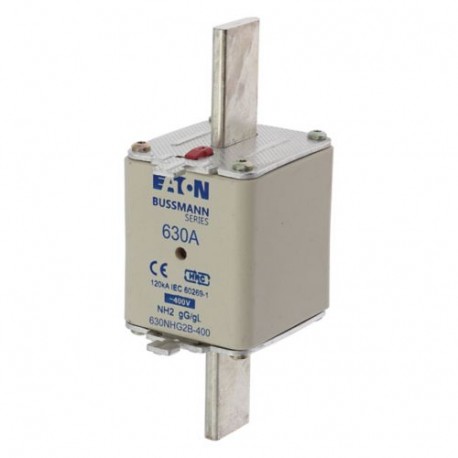 NH FUSE 630A 400V GG/GL SIZE 2 - NH FUSE 630A 400V GG/GL SIZE 2 630NHG2B-400 EATON ELECTRIC Fuse-link, LV, 630 A, AC 400 V, NH2, gL/gG, IEC, ..