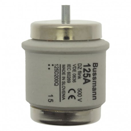 FUSE 125A DV 500V TYPE DZ - FUSE 125A DV 500V TYPE DZ 125D200Q EATON ELECTRIC Fuse-link, DII, 10A, 500 V, DZ