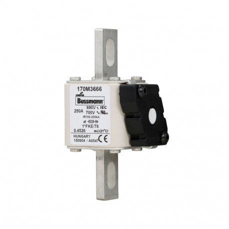 FUSE 250A 690V 1*FKE/78 AR UC - FUSE 250A 690V 1*FKE/78 AR UC 170M3666 EATON ELECTRIC Fuse-link, high speed, 250 A, AC 690 V, compact size 1..
