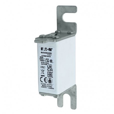 FUSE 40A 690V 000TN/80 GR UC - FUSE 40A 690V 000TN/80 GR UC 170M1413 EATON ELECTRIC Fuse-link, high speed, 40 A, AC 690 V, DIN 000, gR, DIN..