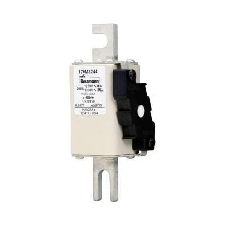 FUSE 200A 1250V 1*KN/110 AR CU - FUSE 200A 1250V 1*KN/110 AR CU 170M3244 EATON ELECTRIC Fuse-link, high speed, 200 A, AC 1250 V, compact size..