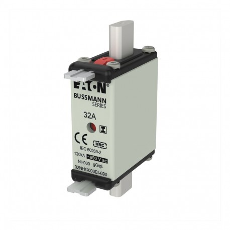 32NHG000BI-690 - 32NHG000BI-690 EATON ELECTRIC Fuse-link, high speed, 125 A, AC 690 V, size 000, 24 x 36 x 96 mm, aR, IEC