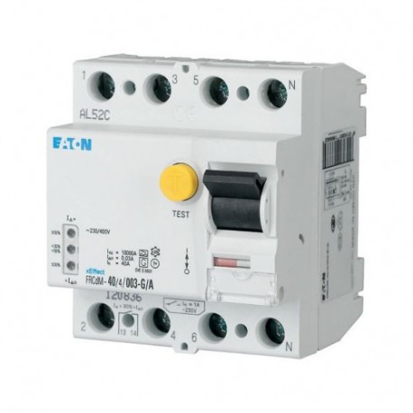 FRCDM-40/4/03-U - FRCDM-40/4/03-U 168644 EATON ELECTRIC Digital residual current circuit-breaker, 63A, 4p, 300mA, type U
