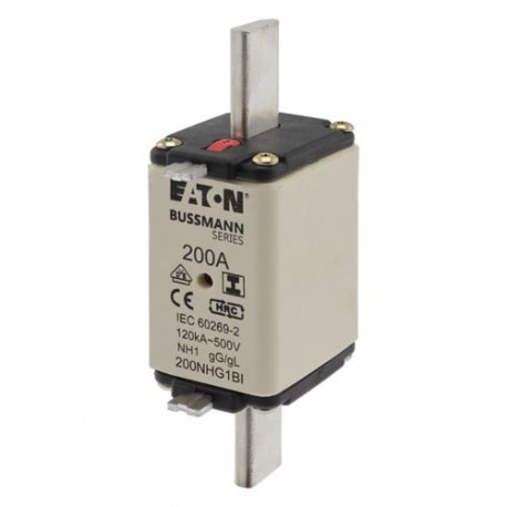 NH FUSE 200A 500V GL/GG SIZE 1 - NH FUSE 200A 500V GL/GG SIZE 1 200NHG1BI EATON ELECTRIC Fuse-link, LV, 200 A, AC 500 V, NH1, gL/gG, IEC, dua..
