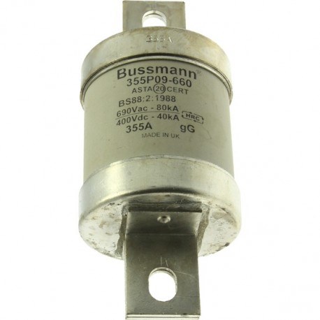 355A INDUSTRIAL FUSE (1) - 355A INDUSTRIAL FUSE (1) 355P35 EATON ELECTRIC Fuse-link, low voltage, 355 A, AC 690 V, BS88, 59 x 210 mm, g..