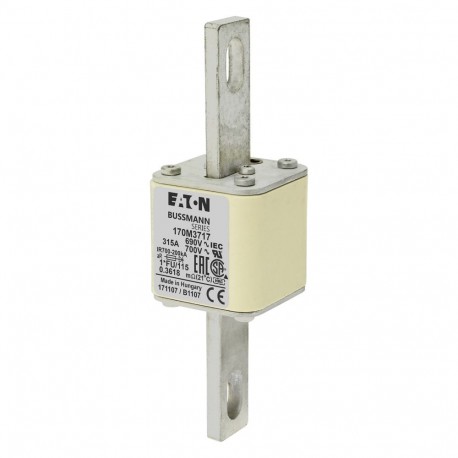 FUSE 315A 690V 1*FU/115 AR UC - FUSE 315A 690V 1*FU/115 AR UC 170M3717 EATON ELECTRIC Fuse-link, high speed, 315 A, AC 690 V, compact size 1..