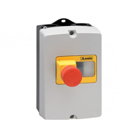 SM1Z1712P - SM1Z1712P LOVATO SURFACE MOUNT ENCLOSURE IP65 (4X) FOR SM1P... WIDTH 100MM. WITH BUTTON FOR EMERGENCY STOP