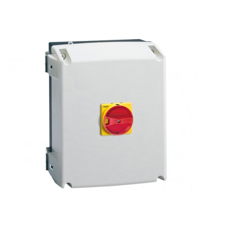 GAZ160T4 - GAZ160T4 LOVATO IEC/EN TYPE IP65 NON-METALLIC ENCLOSURE SWITCH DISCONNECTOR, FOUR POLE. WITH ROTATING RED/YE..