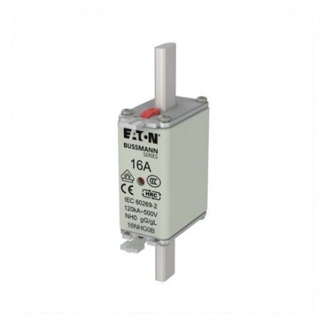 NH FUSE 16A 500V GG/GL SIZE 0 - NH FUSE 16A 500V GG/GL SIZE 0 16NHG0B EATON ELECTRIC cartridge fuse, BT 16 a, AC 500 V, NH0, gL/gG, IEC, ind..