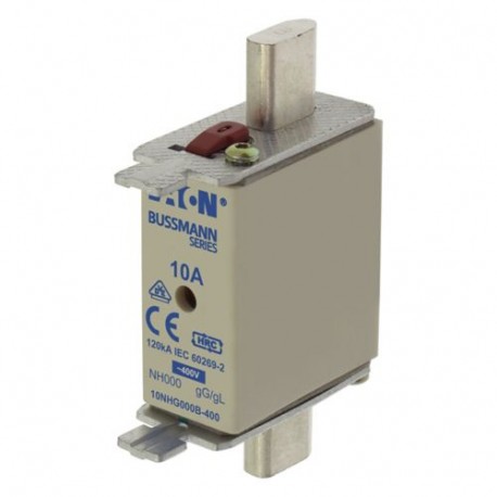 NH FUSE 10A 400V GG SIZE 000 - NH FUSE 10A 400V GG SIZE 000 10NHG000B-400 EATON ELECTRIC Fuse-link, LV, 10 A, AC 500 V, NH000, gL/gG, IEC, ..